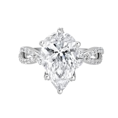 Auriya 14k Gold 5 3/4ctw Pear-Shaped Lab grown Twisted-Vine Diamond Engagement Ring (E-F VS)