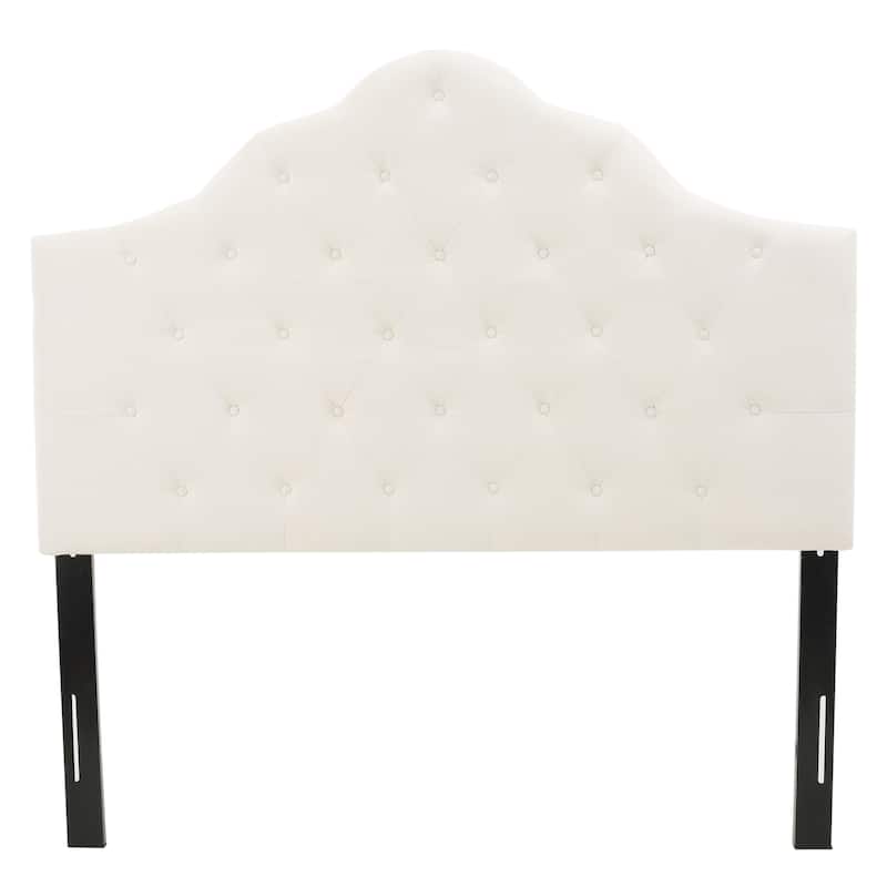 Queen Size Tufted Upholstered Headboard with Adjustable Height and Metal Legs, Modern Button Design