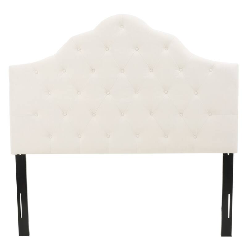 Tufted Upholstered Headboard Queen Size, Solid Wood Head Board with Durable Metal Legs