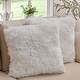 preview thumbnail 109 of 136, Cheer Collection Super Soft Shaggy Long Hair Throw Pillows Set of 2 Plush Accent Cushions 22" x 22" - White