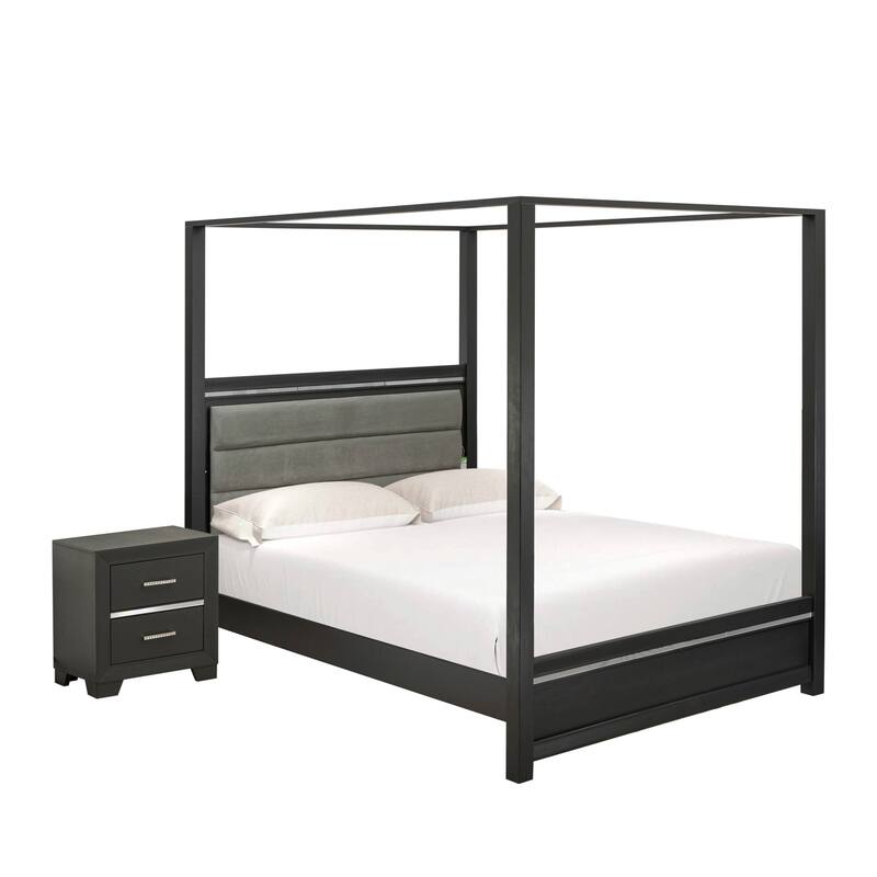 East West Furniture Denali Queen Size Bedroom Set with Upholstered Headboard (Pieces Option)