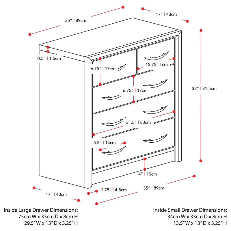Newport 5 Drawer Dresser