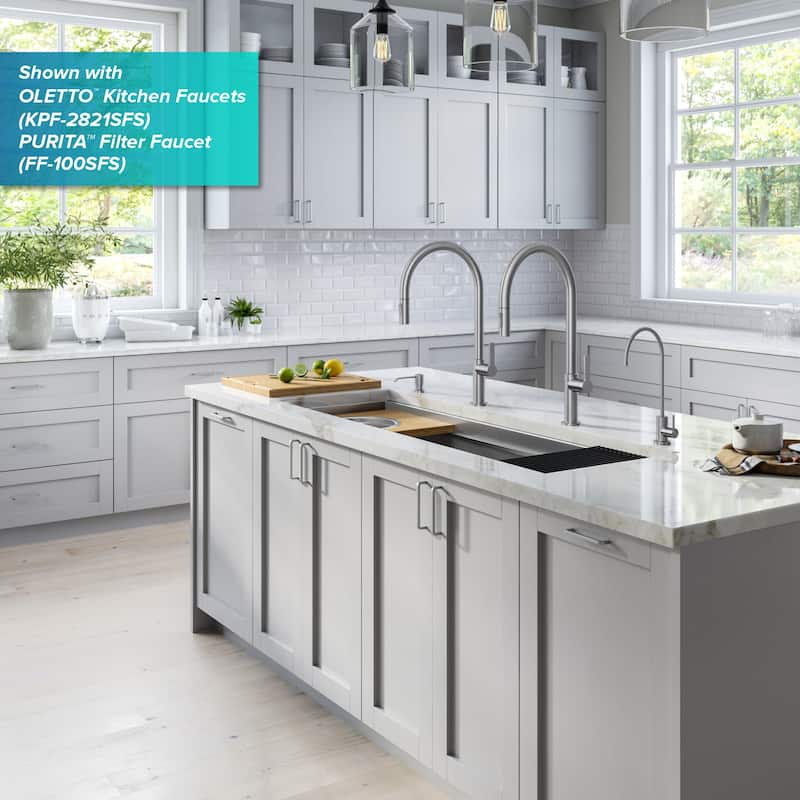 Kraus Kore 57" Undermount Single Bowl Kitchen Sink with Accessories