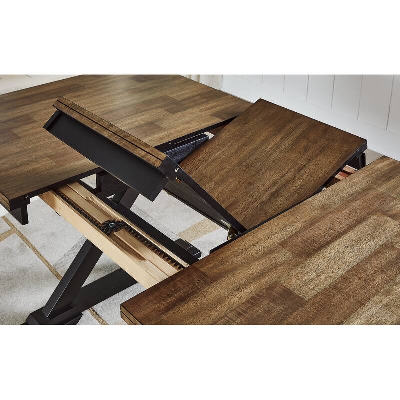 Signature Design by Ashley Wildenauer Black/Brown Dining Table and 8 Chairs