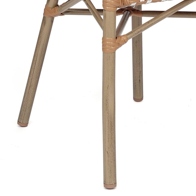 4 Pack All-Weather Commercial Paris Chairs with Arms and metal Frames