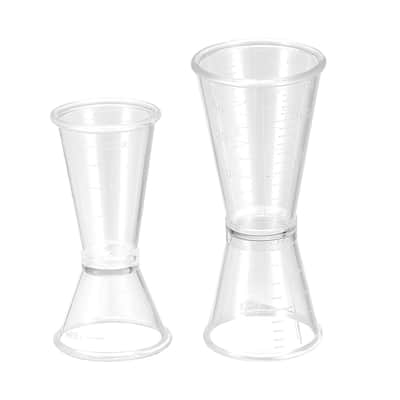 Measuring Cup 20ml/10ml, 40ml/20ml, PC Double Head Beaker 2in1 Set - Clear