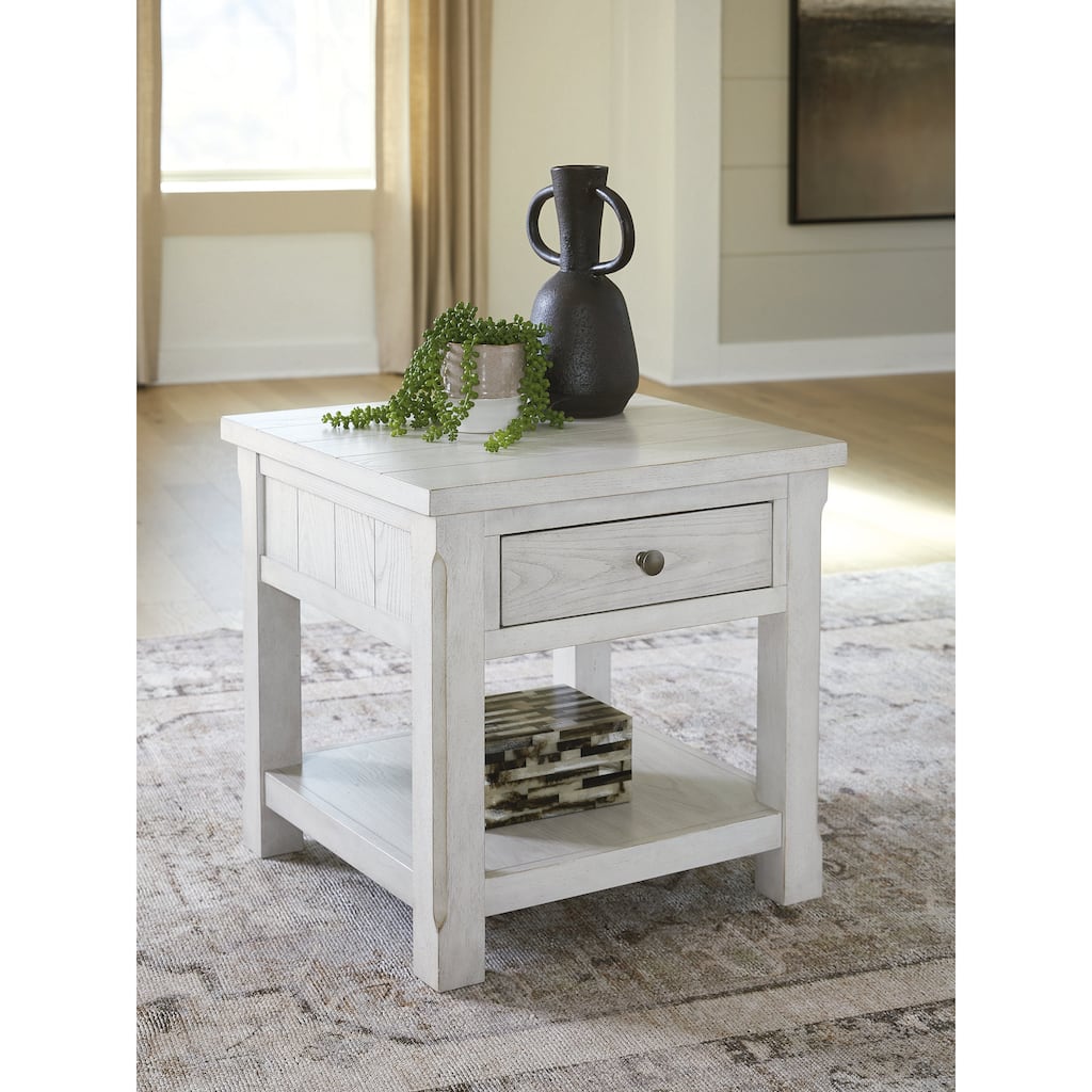 Signature Design by Ashley Robbinsdale Antique White End Table - 24"W x 24"D x 24"H