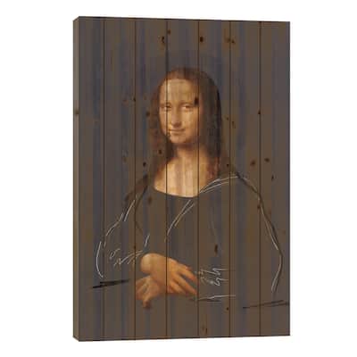Street Art Monalisa Print On Wood by Danilo de Alexandria - Multi-Color
