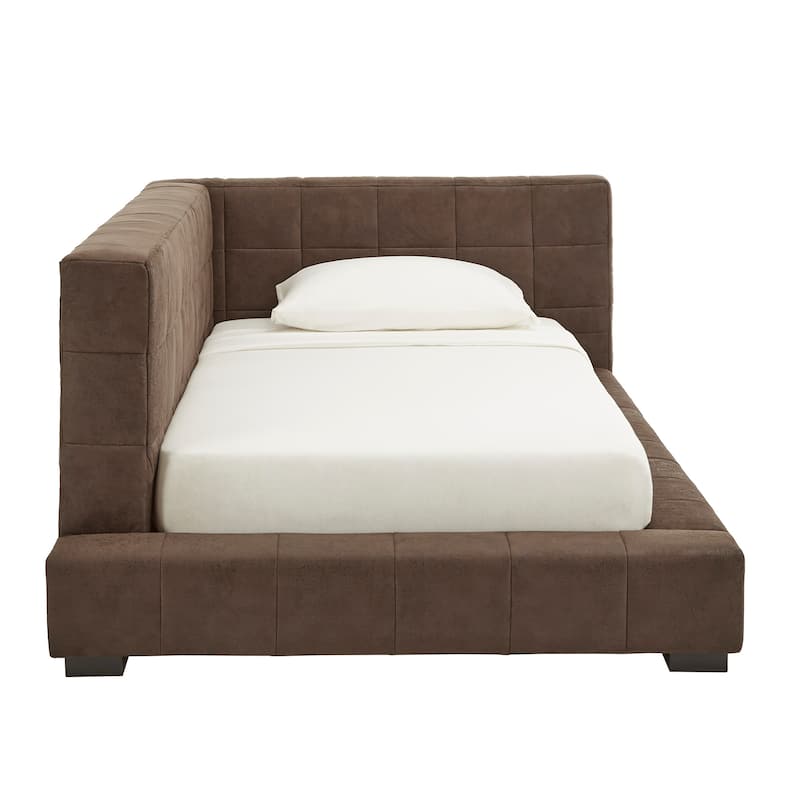 Basingstoke Brown Microfiber Twin Size Lounger by iNSPIRE Q Modern