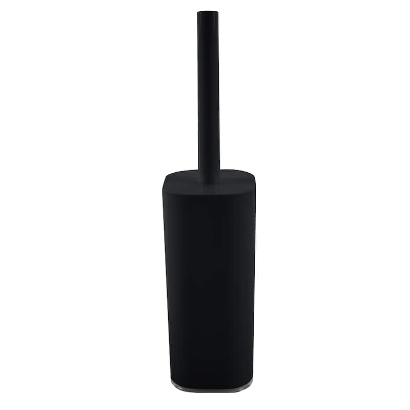 Bath Bliss Acrylic Square Toilet Brush Set in Black - 3.6"x 3.6"x 15.2"