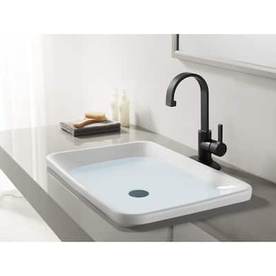 Kingston Brass Continental Single-Handle 1-Hole Deck Mount Bathroom Faucet with Push Pop-Up