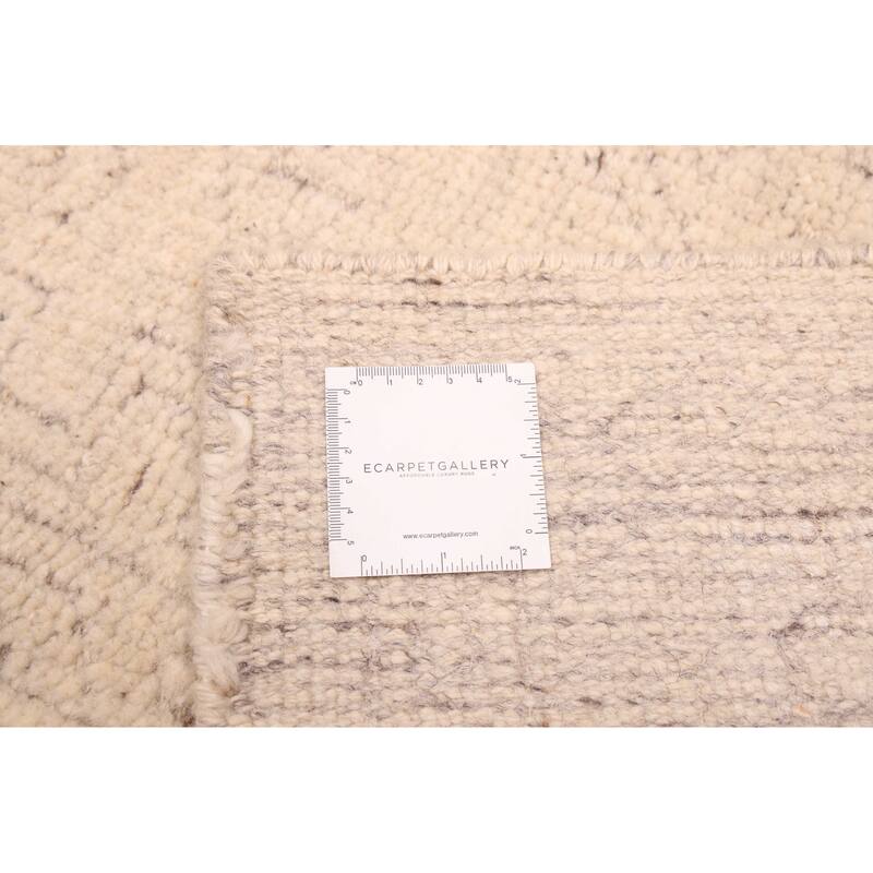ECARPETGALLERY Hand-knotted Looma Cream Wool Rug - 8'1 x 10'2