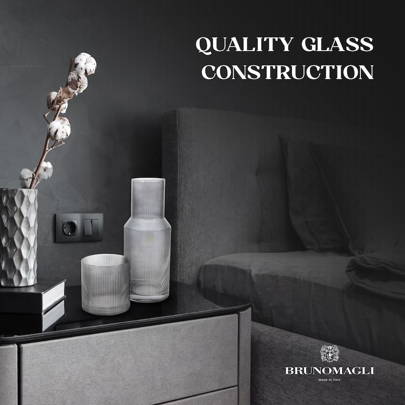 Bruno Magli Ribbed Carafe with Tumbler Lid - 28 oz