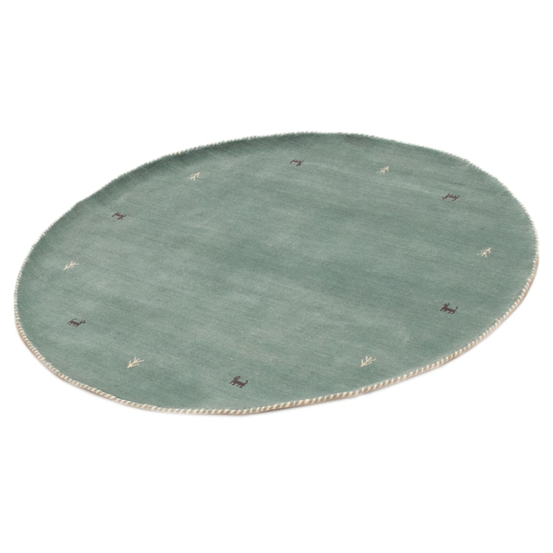 Kashkuli Gabbeh Blue Rug 4'10" x 4'10" - 4'10 x 4'10
