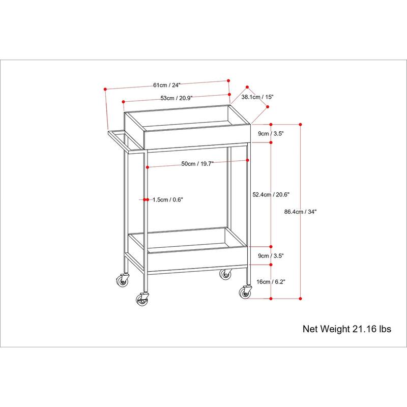 Simons - 24" Bar Cart - Natural