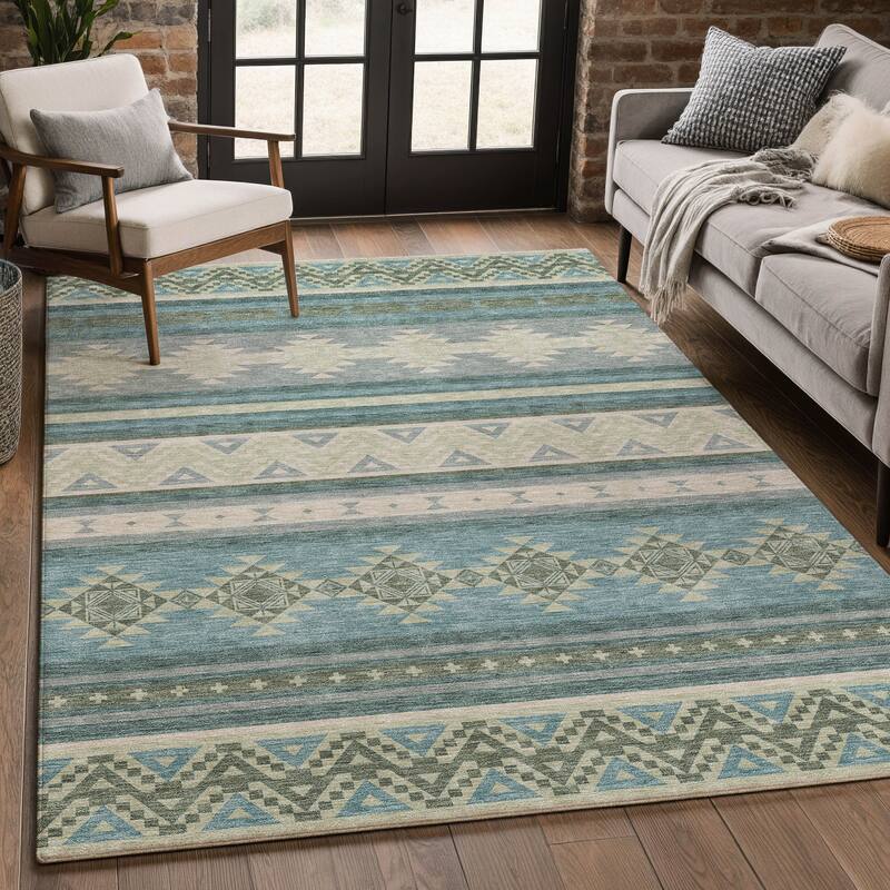 Machine Washable Indoor/ Outdoor Global Heston Chantille Rug