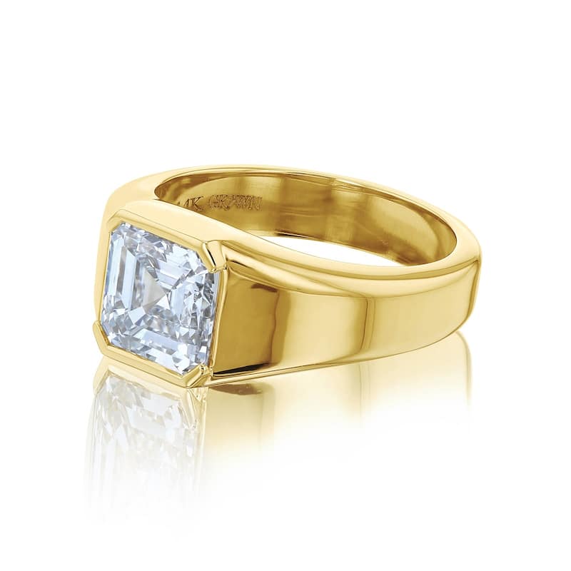 Kobelli 4 Carats Asscher Diamond 14k Solid White Gold Lab Grown Solitaire Sidney Engagement Ring (EF/VS, Certified)