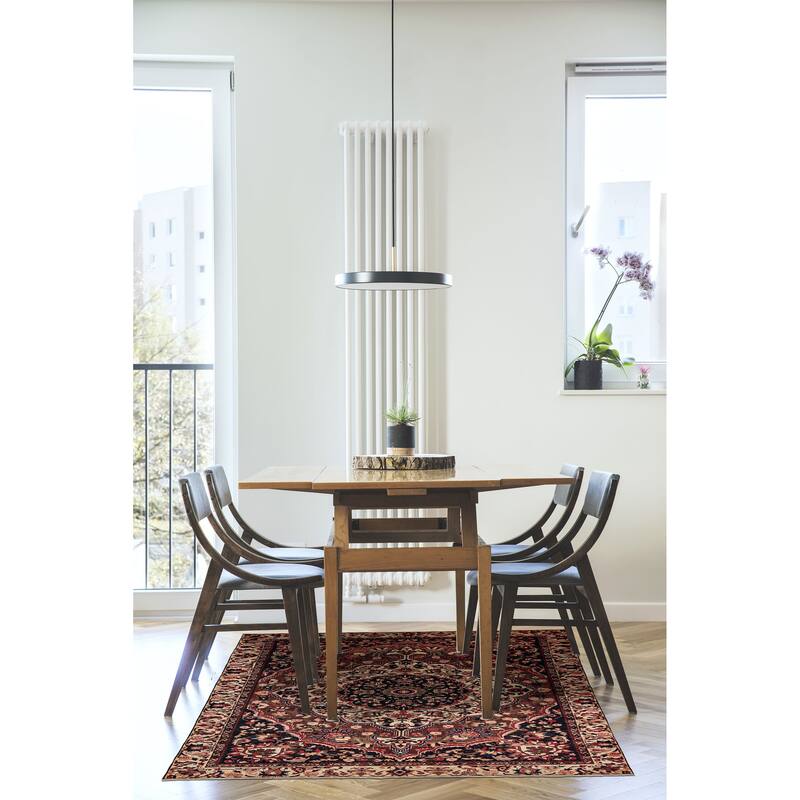 ECARPETGALLERY Hand-knotted Kayseri Vintage Dark Red Wool Rug - 7'2 x 10'4