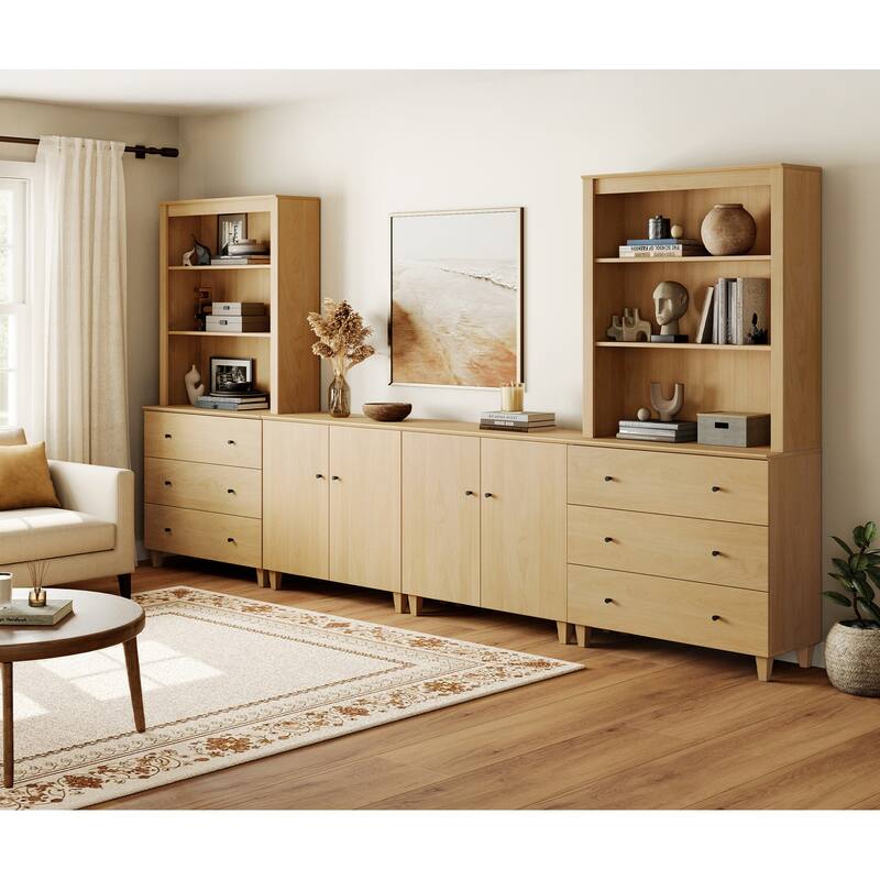 WAMPAT Wall Unit Entertainment Center for 75" TVs with Drawers&Doors