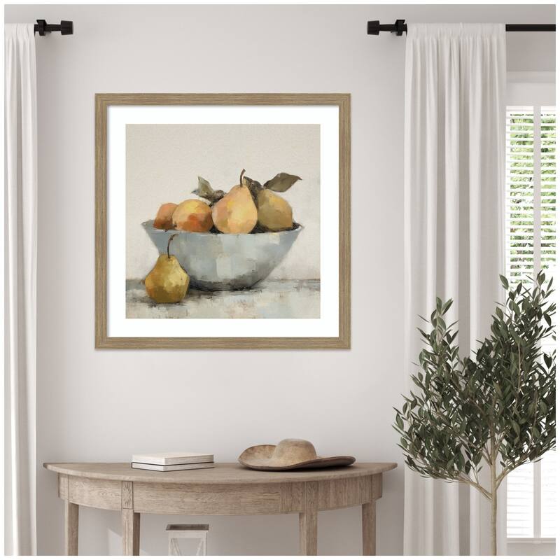 Kate and Laurel Framed Art Still Life Fruit In A Bowl Vintage Style by The Creative Bunch Studio