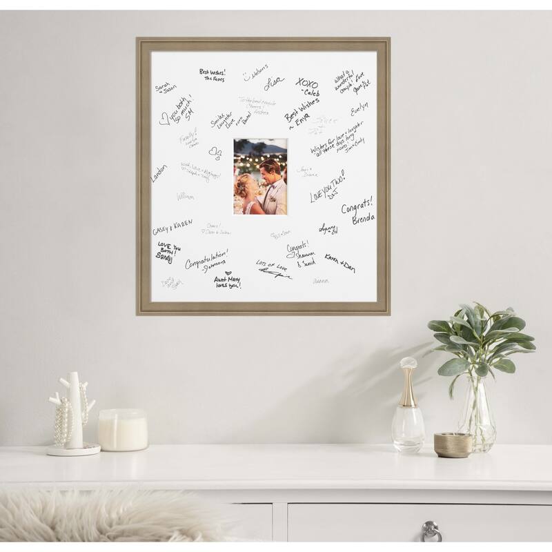 Florence Signature Mat Picture Frame - Autograph Photo Frame Guest Book Alternative for Weddings, Graduations, or Retirement