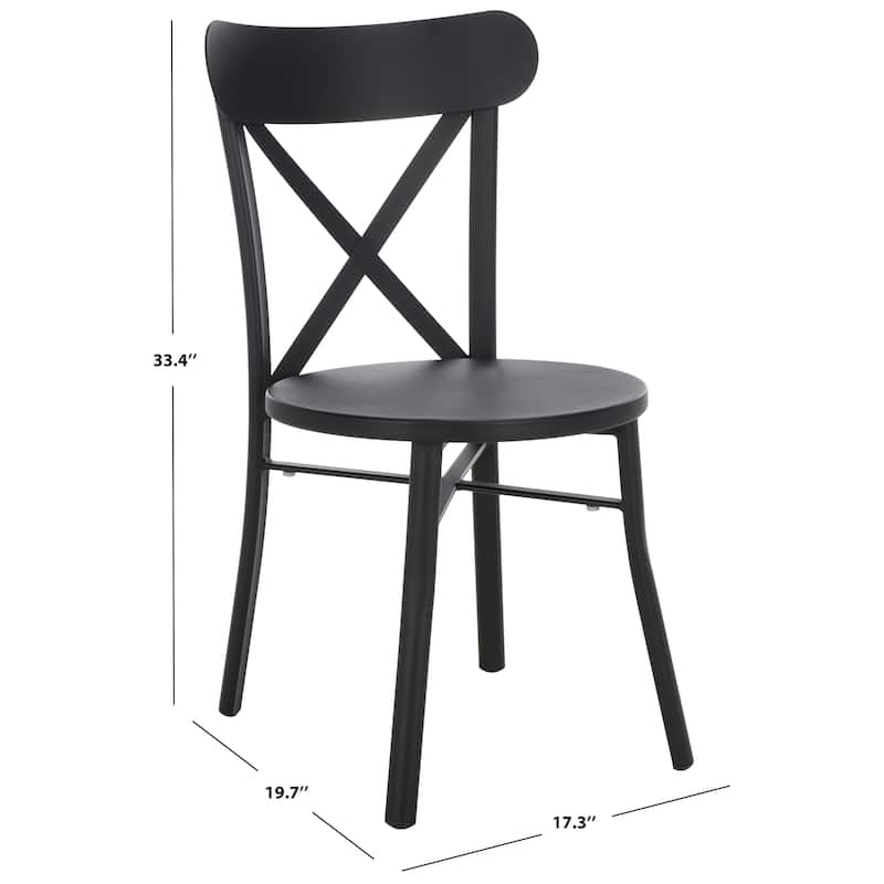 SAFAVIEH Outdoor Living Core 18-inch Cross Back [SET of 2] - 17"W x 20"D x 33"H - Black
