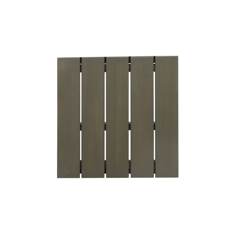 Roomfitters 2-Piece Outdoor Metal Bar Stools, Industrial Patio Backless Counter Height Chairs with Wood Slat Top, Black+Grey