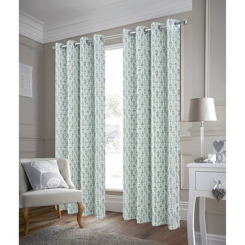 Justice Geometric Privacy Window Curtain Panel 84" or 95" - 54" x 84" - Sage