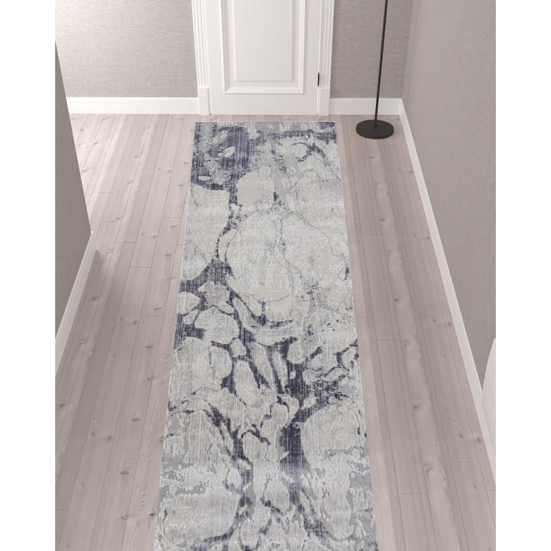 Wuseh Power Loomed Distressed Abstract Area Rug By HomeRoots - 12' Runner