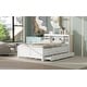 preview thumbnail 6 of 13, Full Captain Bed Space-Saving Platform Bed Frame with Storage Headboard and USB Port, Twin Size Trundle and 3 Drawers, White