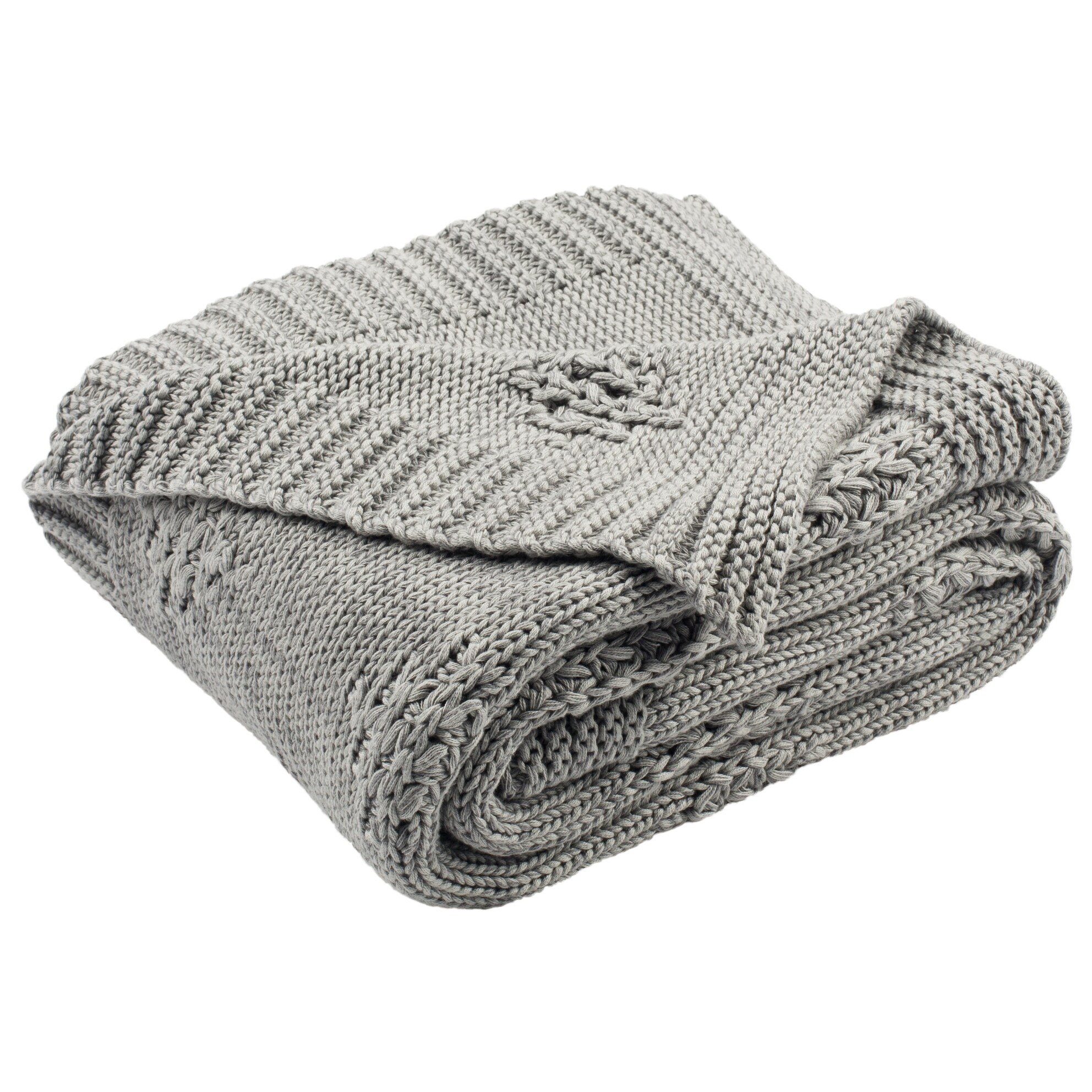 SAFAVIEH Cozy Grey Knit Throw Blanket
