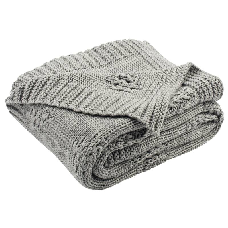 SAFAVIEH Gonca Cozy Grey Knit Throw Blanket