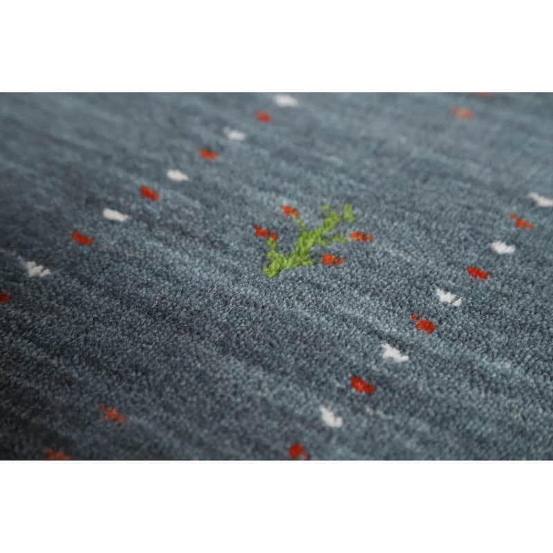 Hand Knotted Oriental 100% Wool Carpet Tribal Tribal Greys & Charcoal Gabbeh Area Rug - 5' 10'' X 3' 11''