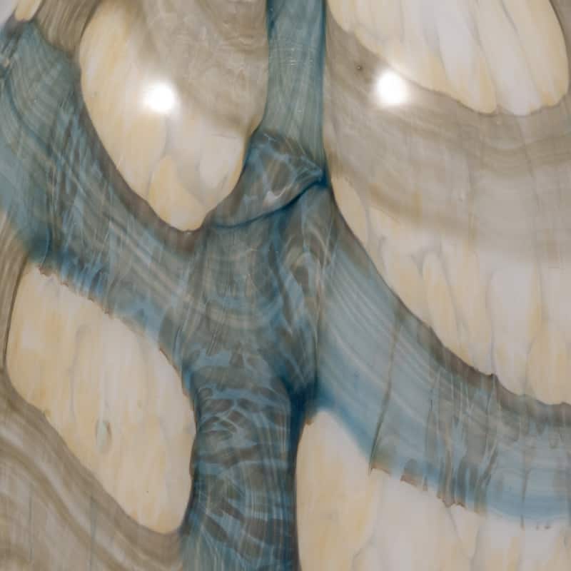 Sagebrook Home Handcrafted Modern Glass Vase - Blue & Tan