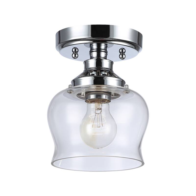 Wry Lighting Daphne 1-light Semi-Flush Mount in Chrome - 1-Light Semi-flush