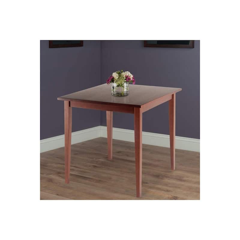 Square Dining Table - Walnut Finish, Shaker Legs - 29.5" Ideal for Small Spaces - 29.53