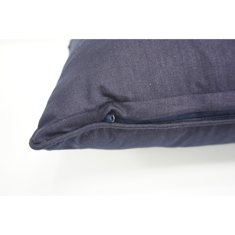 Home&Manor Premium Silk Throw Pillow Lumbar Navy
