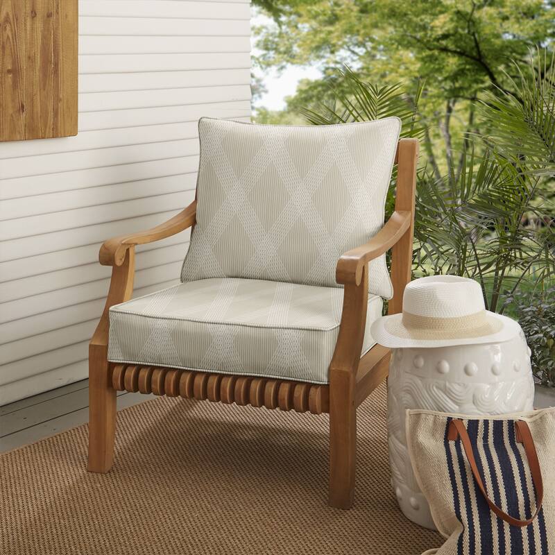 Sorra Home Outdura Vivaldi Indoor/Outdoor Corded Deep Seating Pillow and Cushion Chair Set