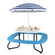 preview thumbnail 8 of 6, 8 Person Kids Picnic Table Metal Frame Adjustable Removable Umbrella White