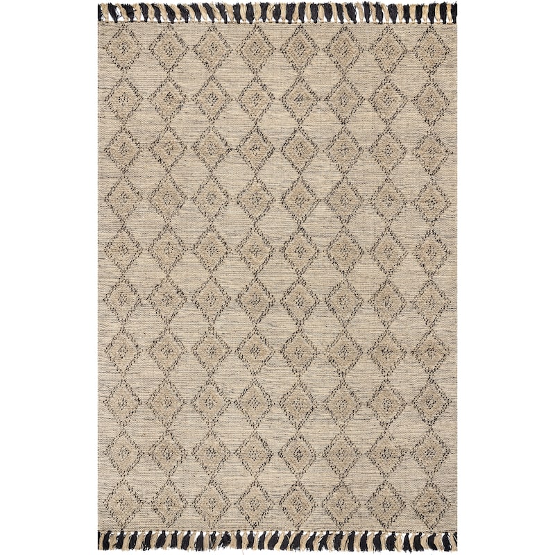 Nuloom Britta Textured Diamond Tassel Area Rug