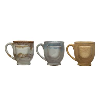 Stoneware Mug with Tea Bag Holder - 5.0"L x 4.4"W x 4.3"H