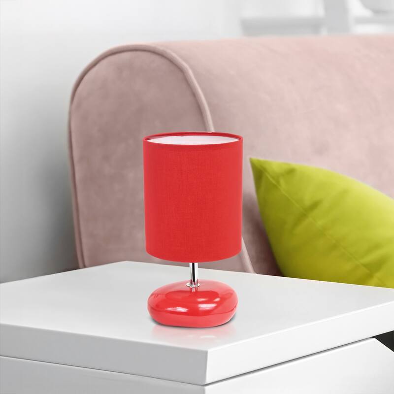 10.24 in. Red Finish Table Lamp with Red Shade, Sturdy Table Lamp for Living Rooms and Bedrooms