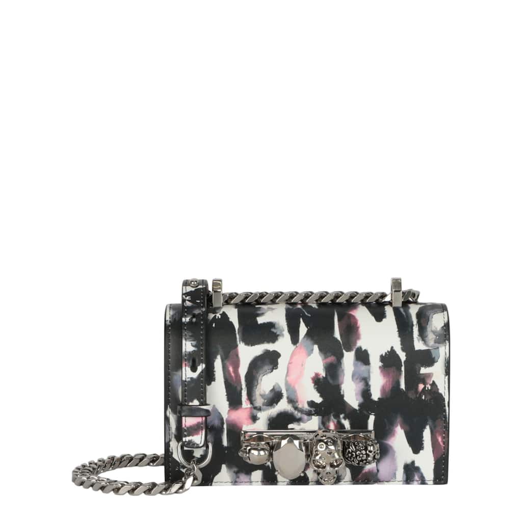 Alexander McQueen Watercolor Graffiti Jewelled Shoulder Bag