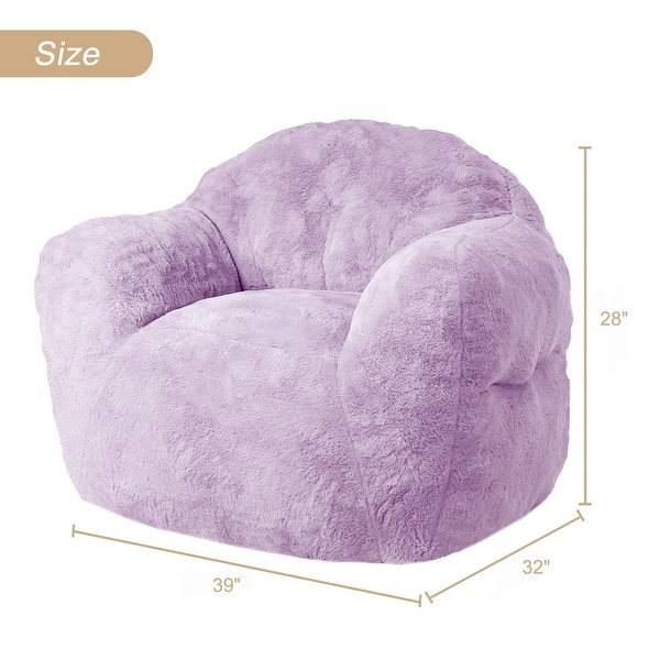 dimension image slide 8 of 15, 39/51" High-Density Foam Bean Bag Sofa Chair with Armrests