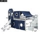 preview thumbnail 36 of 60, Castle Style Loft Bed with Tent and Tower, Kids Playhouse Solid Wood Bunk Bed with Storage Stairs and Slide for Boys Girls