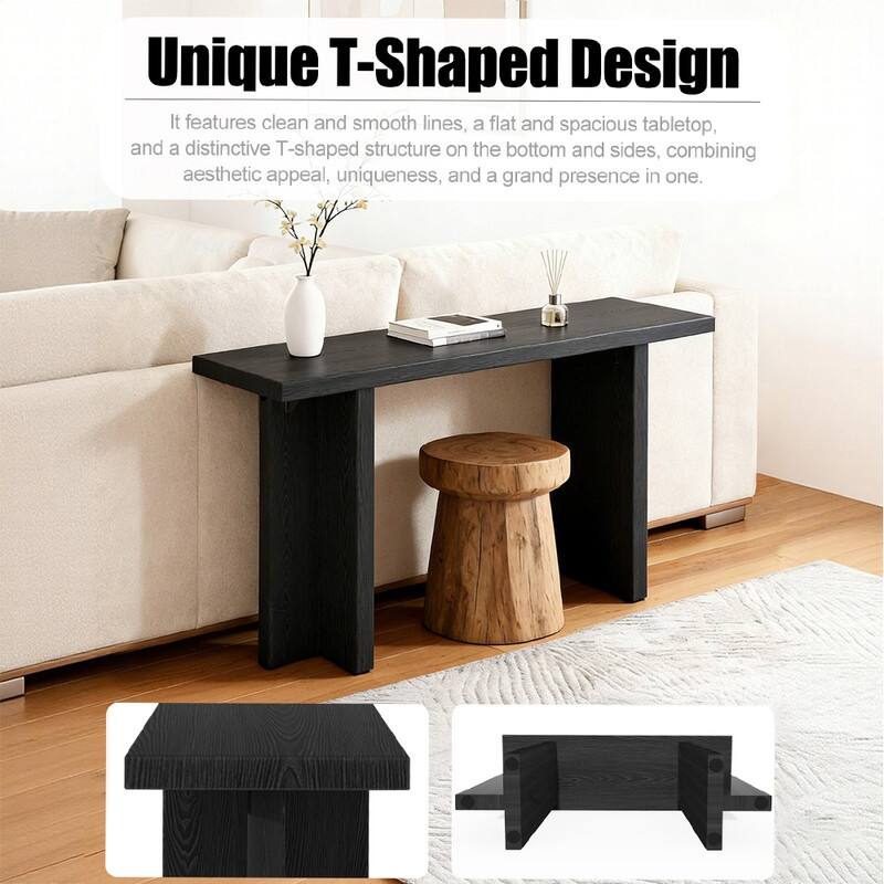 42''Modern Wooden Narrow Console Table for Entryway and Living Room