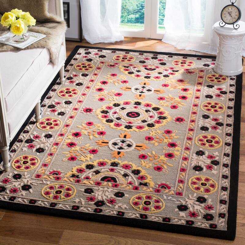 SAFAVIEH Handmade Bellagio Marsela Modern Oriental Wool Rug - 3' x 5' - Light Grey/Black