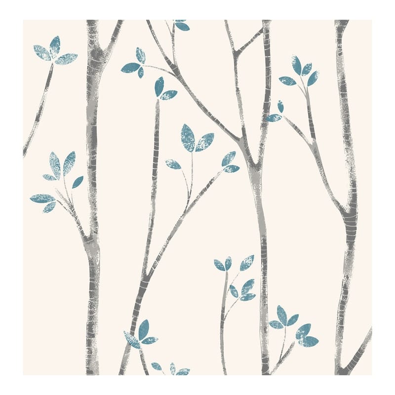 Brewster Ingrid Blue Scandi Tree Wallpaper - 20.5 x 396 x 0.025