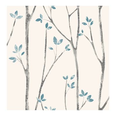 Ingrid Blue Scandi Tree Wallpaper - 20.5 x 396 x 0.025