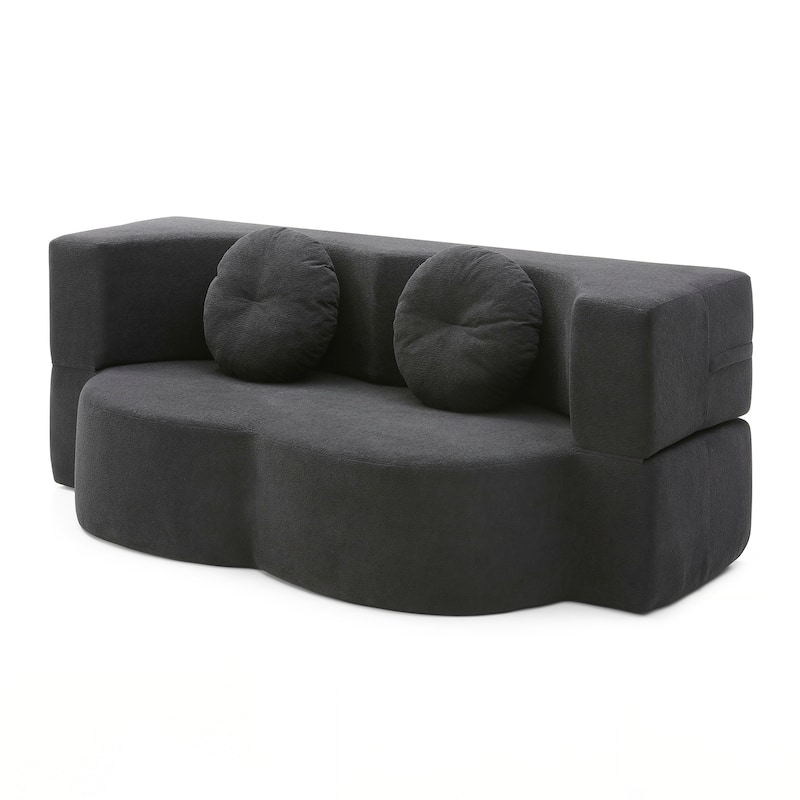 Folding Sofa Bed with Pillow, Floor & Futon Loveseat Couch